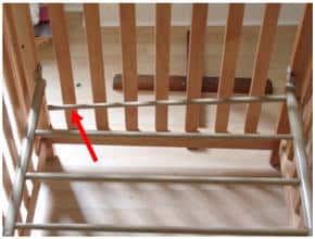 Recalled Simplicity Crib - fault shown