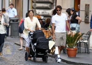 Roger and Mirka Federer with their twins