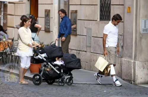 Roger and Mirka Federer Stroll in Rome with their twins