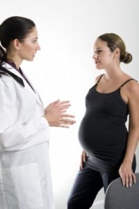 pregnant mom getting advice