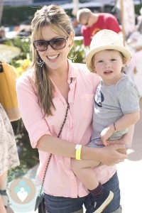 Actress Kathleen Robertson and her son William