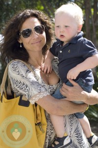 Actress Minnie Driver and her son Henry Story Driver
