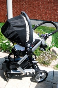Skate frame with infant car seat attached