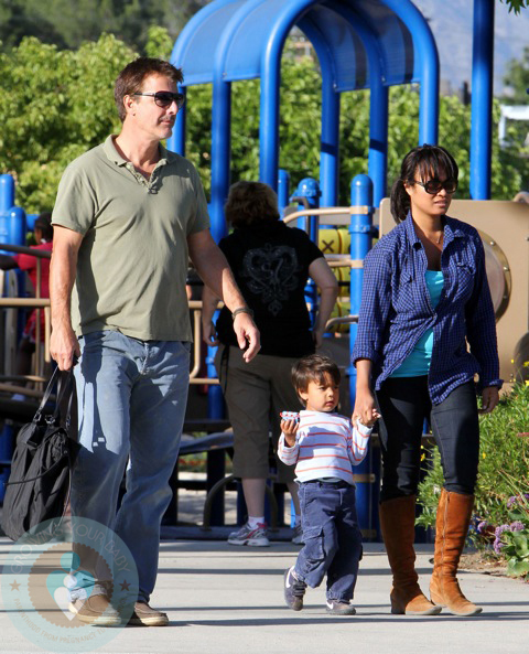 Chris Noth with girlfriend Tara and son Orion