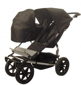 black duo single carrycot on buggy