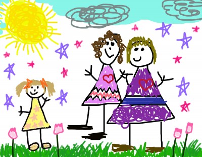 Child's drawing of their family