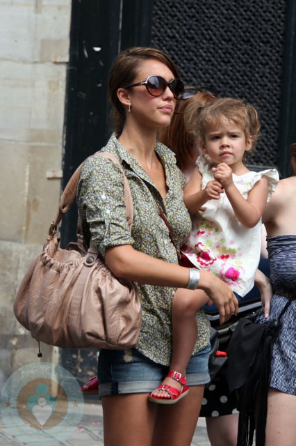 Jessica Alba and daughter Honor Marie in Paris