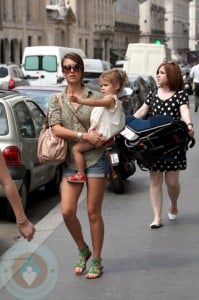 Jessica Alba and daughter Honor Marie in Paris