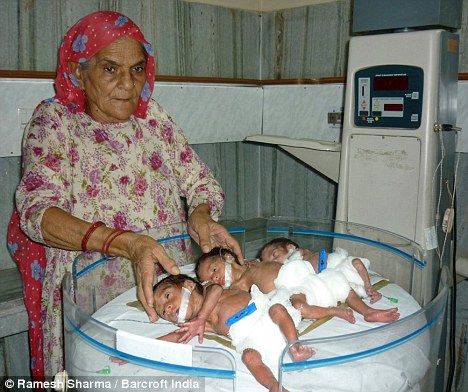 Bhateri Devi and her triplets