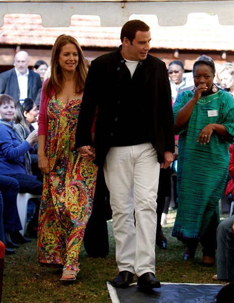 John Travolta and Kelly Preston in Johannesburg, South Africa