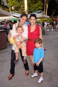 Natalie Morales and Jessica Seinfeld, with sons Josh Morales and Shepherd Seinfeld