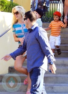 Britney Spears w/ security Sean P in the background