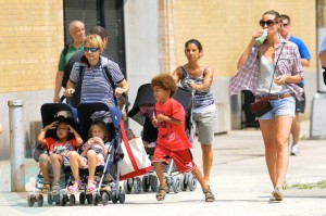 Heidi Klum with her kids Leni, Henry, Johan and Lou