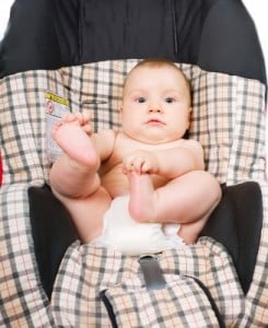 Infant sitting in Car seat