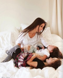 Soleil Moon Frye with daughters Jagger and Poet