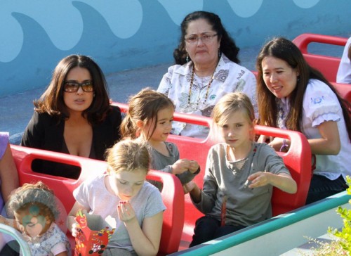 Salma Hayek and daughter Valentina and step-daughter Mathide Pinault