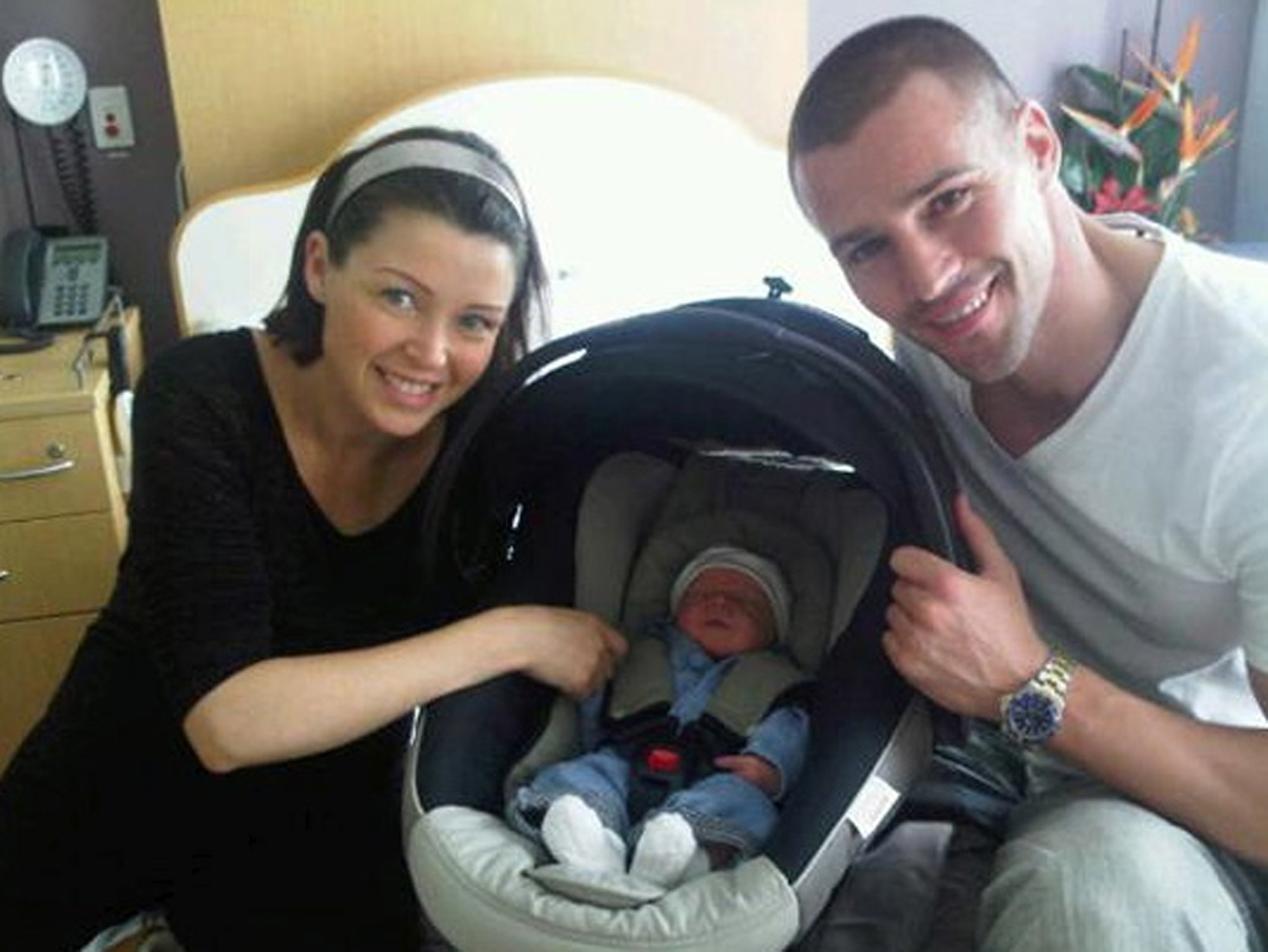 Dannii, Kris and baby Ethan!