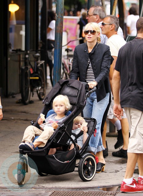 Naomi Watts with sons Sasha and Sammy