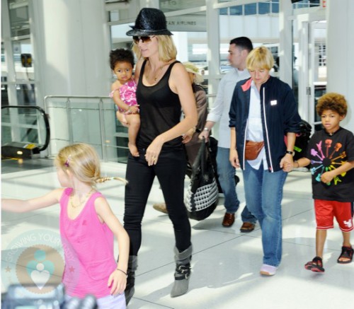 Heidi Klum with kids Lou, Johan, and Leni