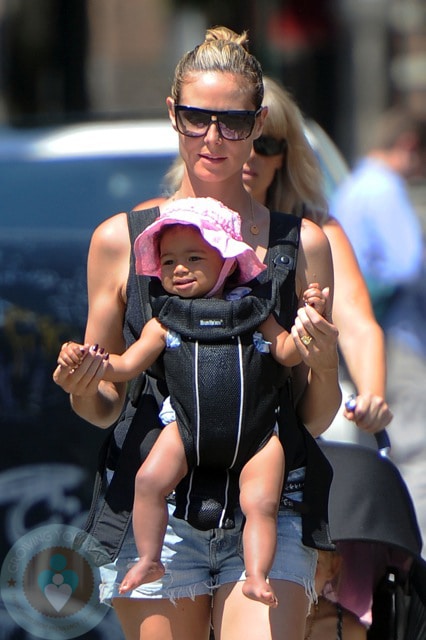 Heidi Klum wearing daughter Lou