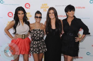 Kim, Kourtney and Khloe Kardashian with mom Kris Jenner