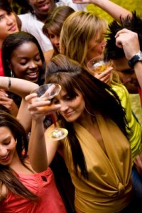 Woman Parting at a bar