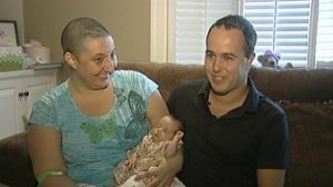 Rebecca and Larry Byrne with their new daughter