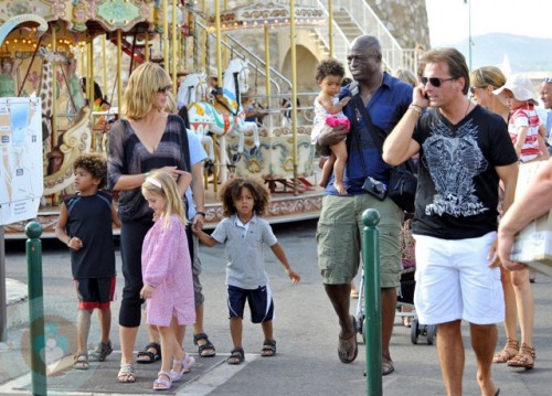 Heidi Klum and Seal with their 4 kids Leni, Henry, Johan and Lou