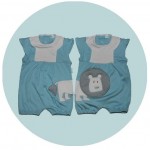 Blue Growsuits with lion embroidery