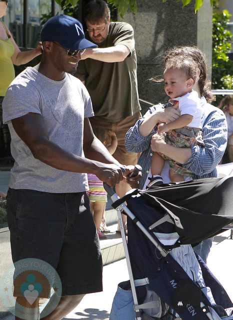 Taye Diggs with wife Idina Menzel and son Walker