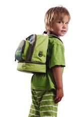 Child wearing a backpack