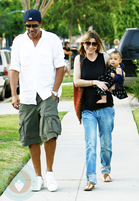 Ellen Pompeo and husband Chris Ivery with daughter Stella Luna