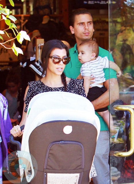Kourtney Kardashian with boyfriend Scott and son Mason