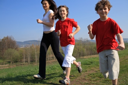 children jogging