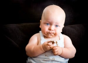 baby with cookie