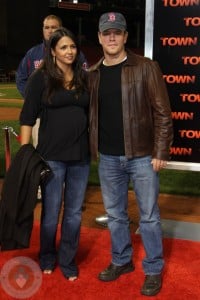 Matt and Luciana Damon at Fenway Park