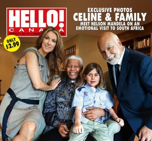 Celine and Family Pose with Mandela in 2008