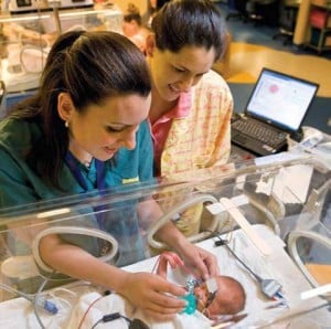 baby in incubator