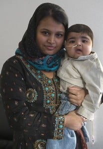 Nila Ahmed with her son