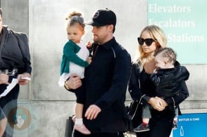 Nicole Richie & Joel Madden with Harlow & Sparrow Madden