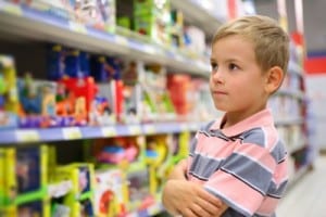 Boy in a toy shop