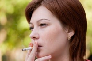 woman smoking