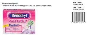 Benadryl Allergy Fastmelt grape tabs