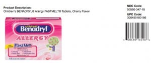 Benadryl Allergy Fastmelt cherry tabs