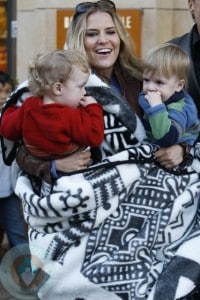 Brooke Mueller at the Grove with her twins