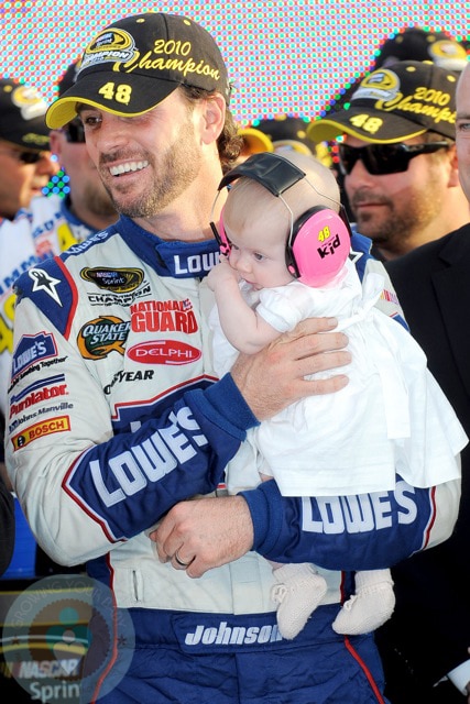 Jimmie Johnson with daughter Genevieve Marie 