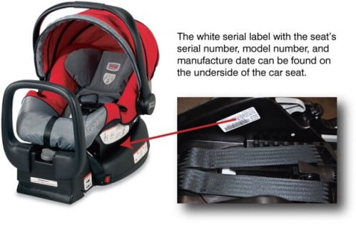 Britax Chaperone serial label