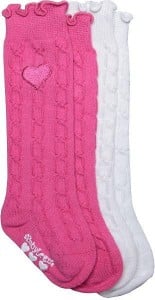 BabyLegs sock with heart-shaped appliqué