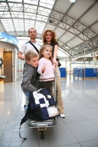 family at the airport