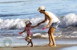 Halle Berry and daughter Nahla at the Beach in Malibu